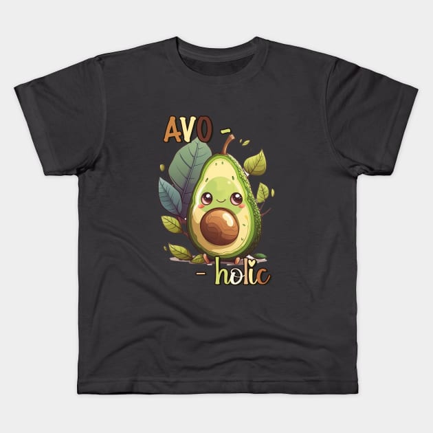 Avo-mania: Embracing the Kawaii Avocado Craze Kids T-Shirt by Toonstruction